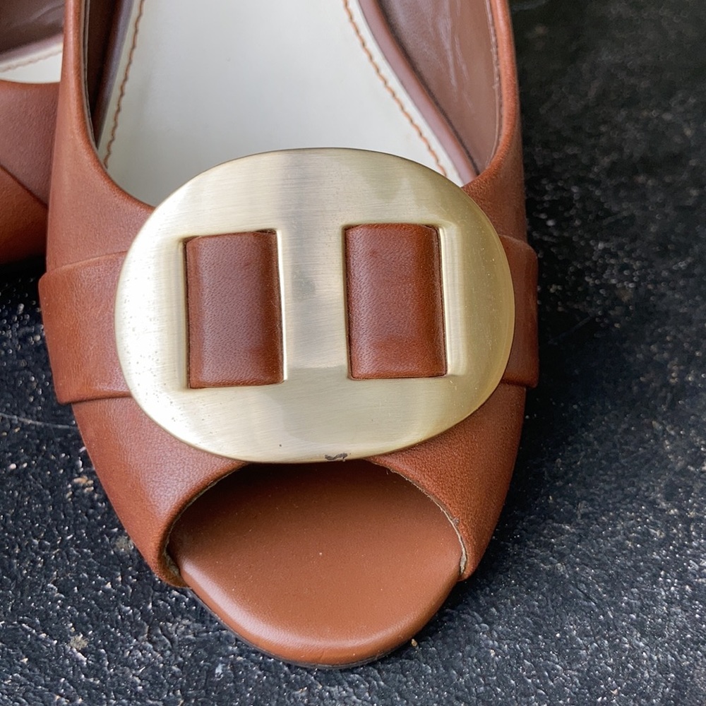 Franco Sarto women’s Brown Buckle kitten heel 7.5 - Picture 3 of 13